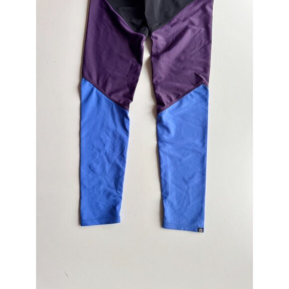 ONZIE High Rise Track Black Purple Blue Colorblock Ankle Leggings, Size S/M - Picture 10 of 15